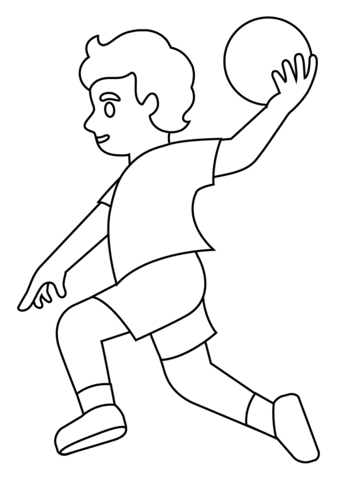 Person Playing Handball Emoji Coloring Page